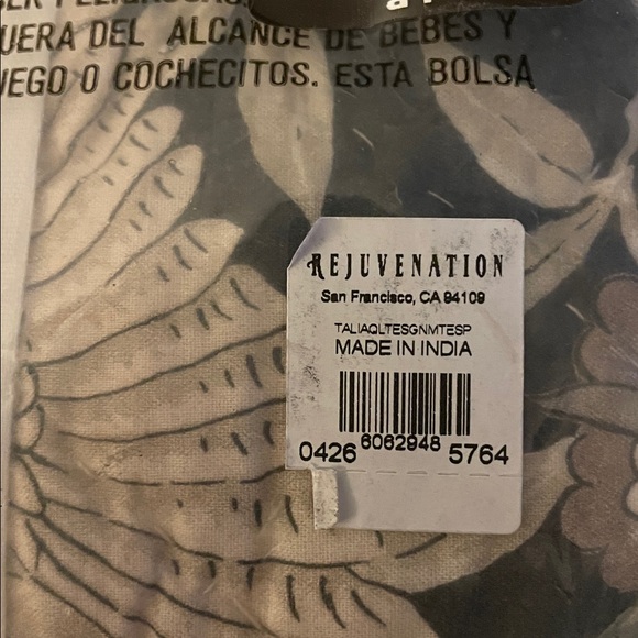 Rejuvenation Talia Handstitched Birds Euro Sham - Picture 3 of 6